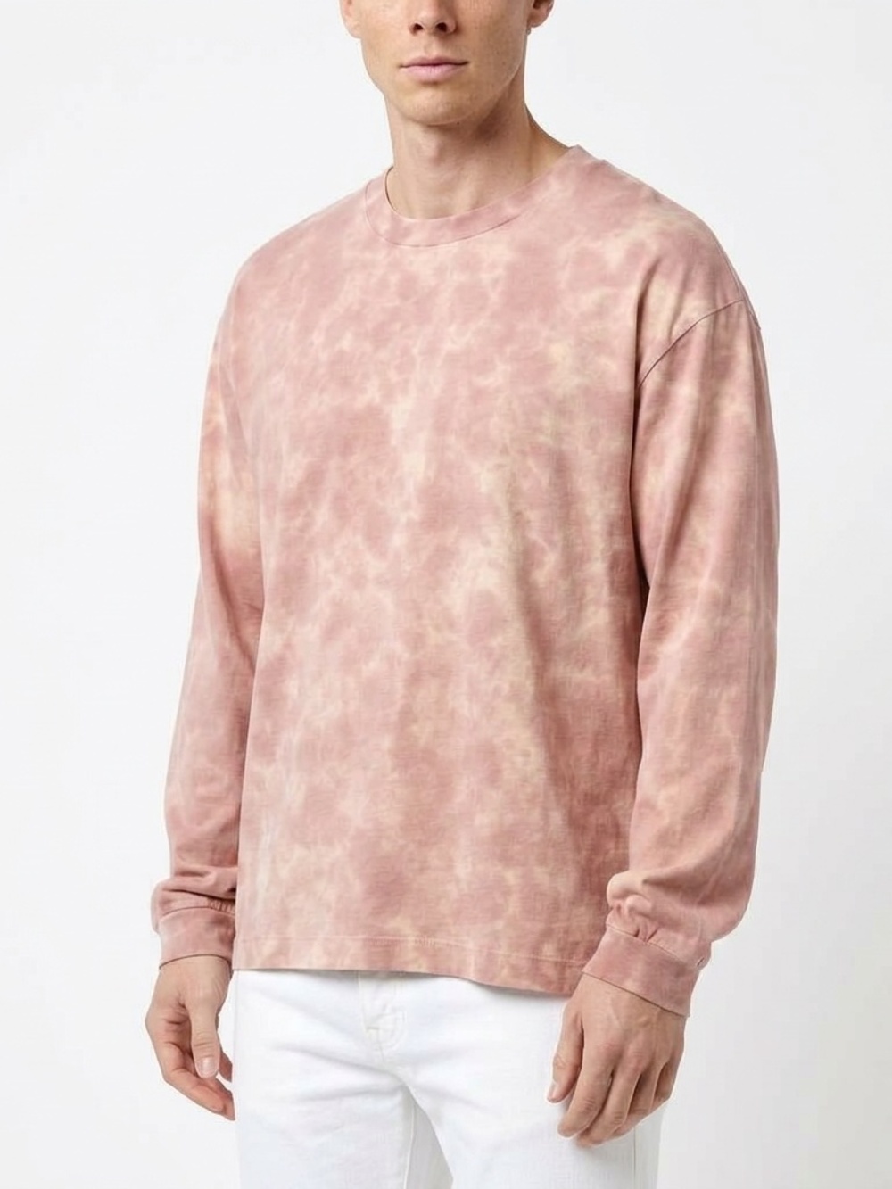 Rag & Bone Cliff Washed Tie Dye LS Tee - Pink